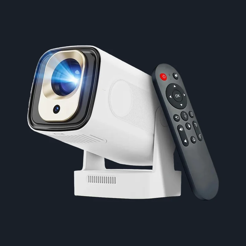 Magcubic HY310 portable projector with remote for bright 4K window-view projection