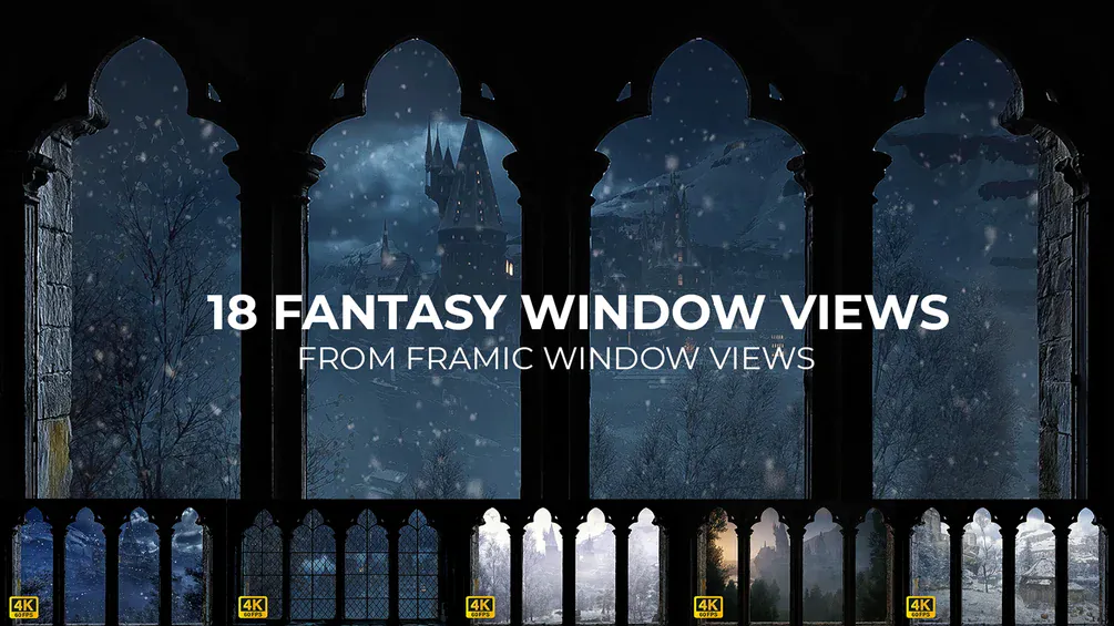 4K Fantasy Window Views - 18-Pack