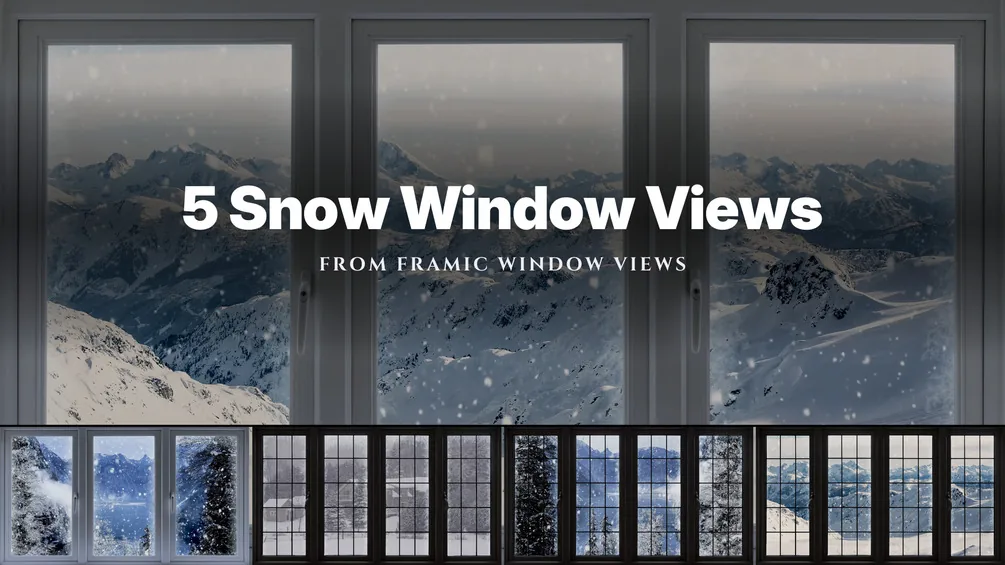 5 Snow Window Views | 4K Ambient Loops for TV, Projector & Sleep