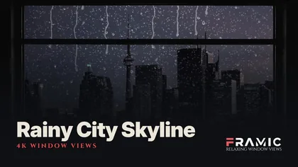 Rainy City Skyline